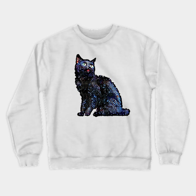 Black cat Crewneck Sweatshirt by Calisi